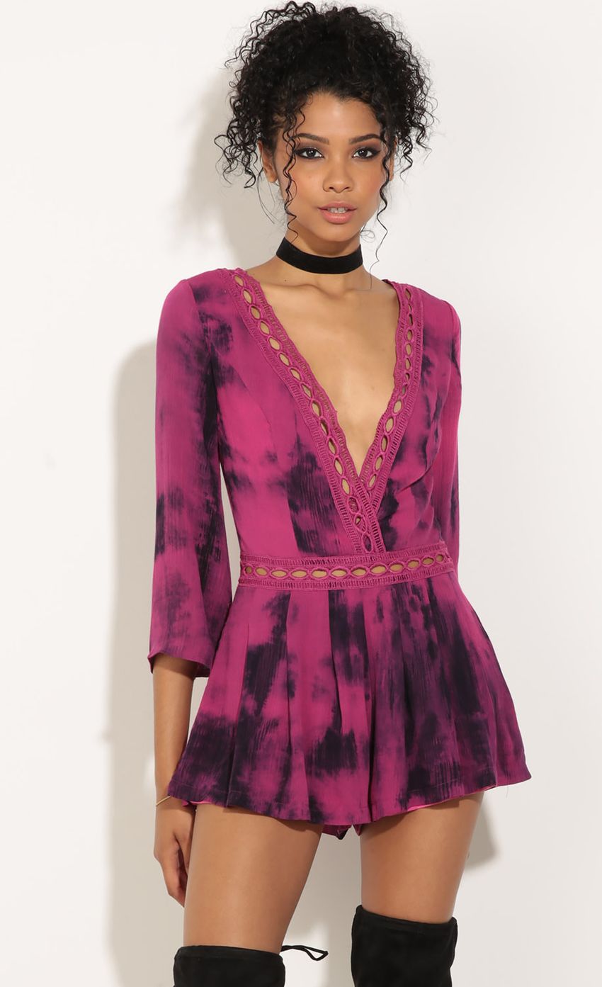 Picture Tie-Dye Romper In Magenta. Source: https://media-img.lucyinthesky.com/data/Jul16_1/850xAUTO/0Y5A0067.JPG