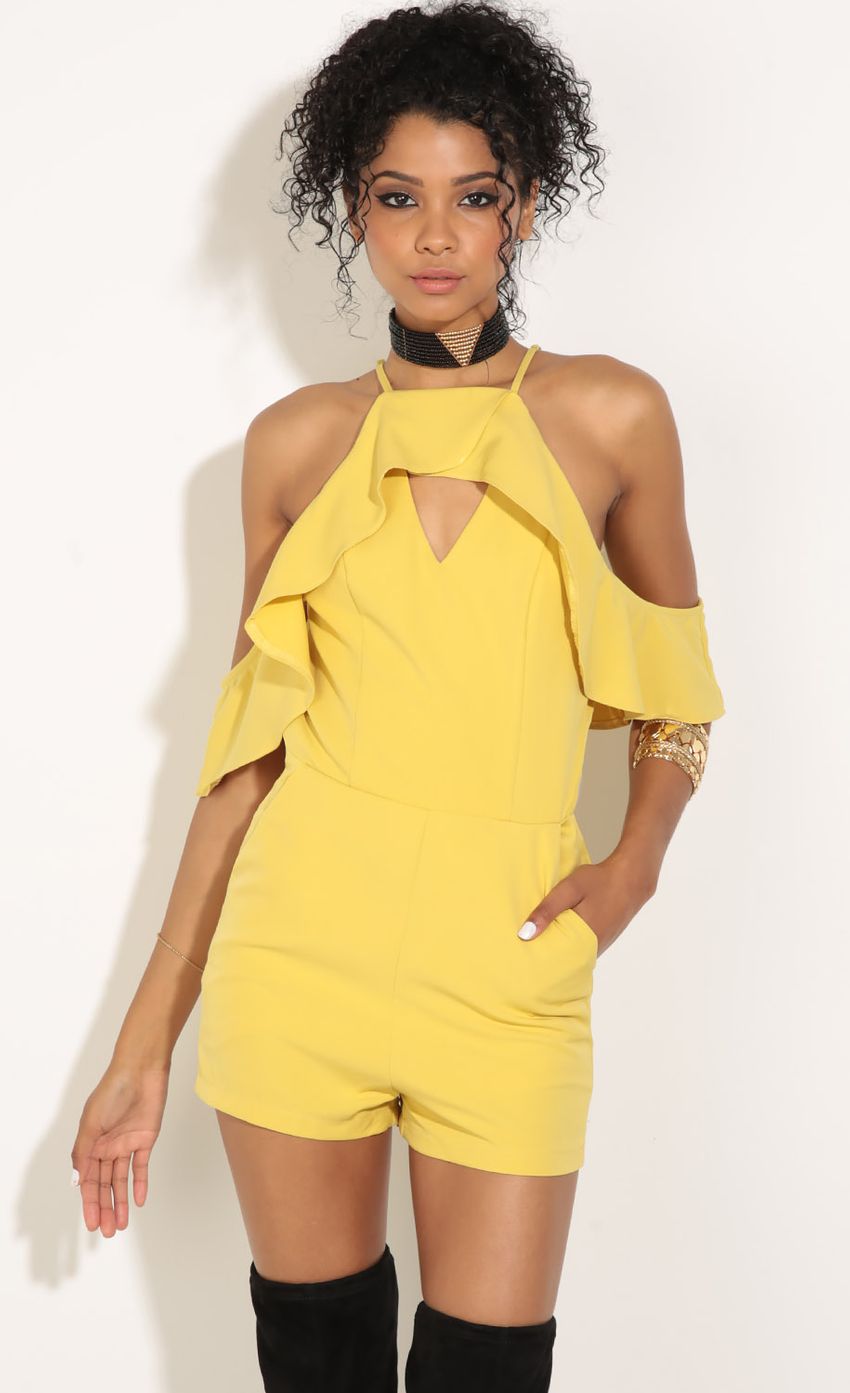 Picture Open Shoulder Romper In Yellow. Source: https://media-img.lucyinthesky.com/data/Jul16_1/850xAUTO/0Y5A0366.JPG
