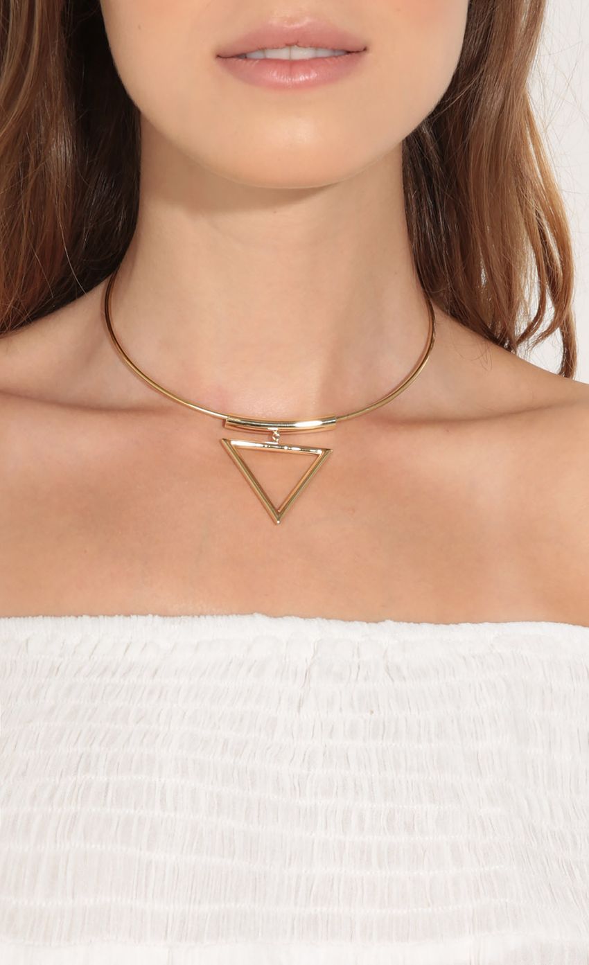 Picture Triangle Choker Necklace In Gold. Source: https://media-img.lucyinthesky.com/data/Jul16_1/850xAUTO/0Y5A5703.JPG