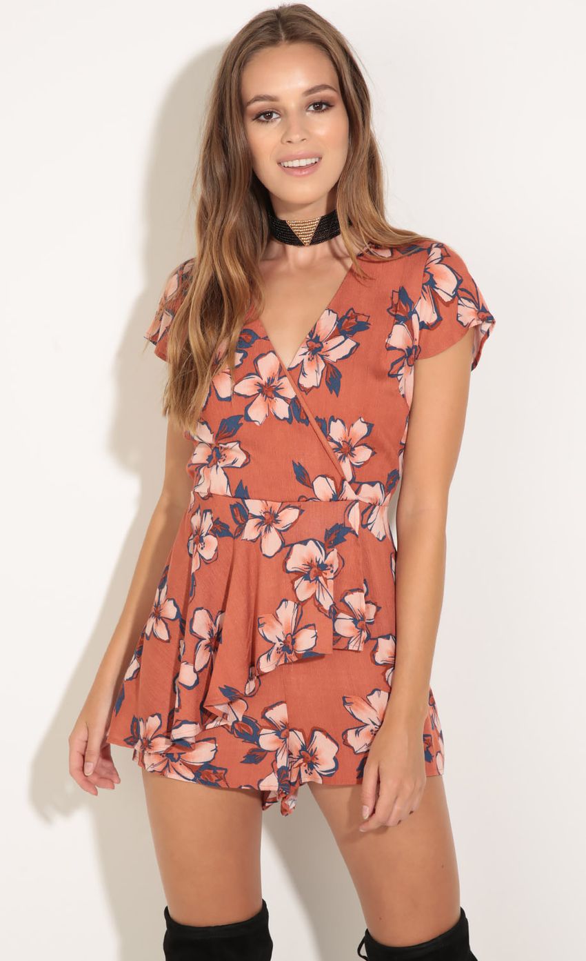 Picture Floral Wrap Romper In Rust. Source: https://media-img.lucyinthesky.com/data/Jul16_1/850xAUTO/0Y5A5828.JPG