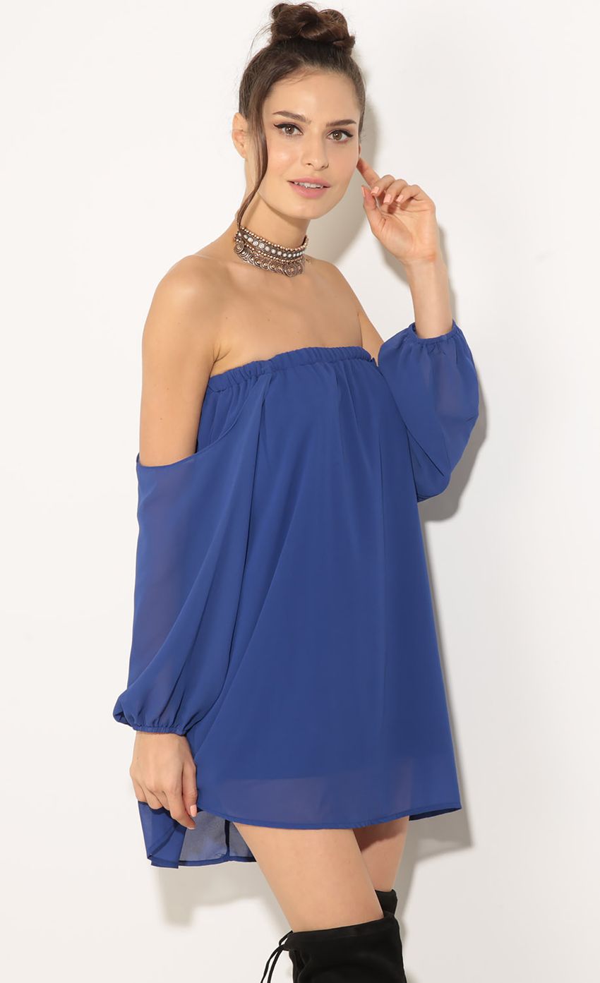 Picture Off The Shoulder Dress In Royal Blue. Source: https://media-img.lucyinthesky.com/data/Jul16_1/850xAUTO/0Y5A7789.JPG