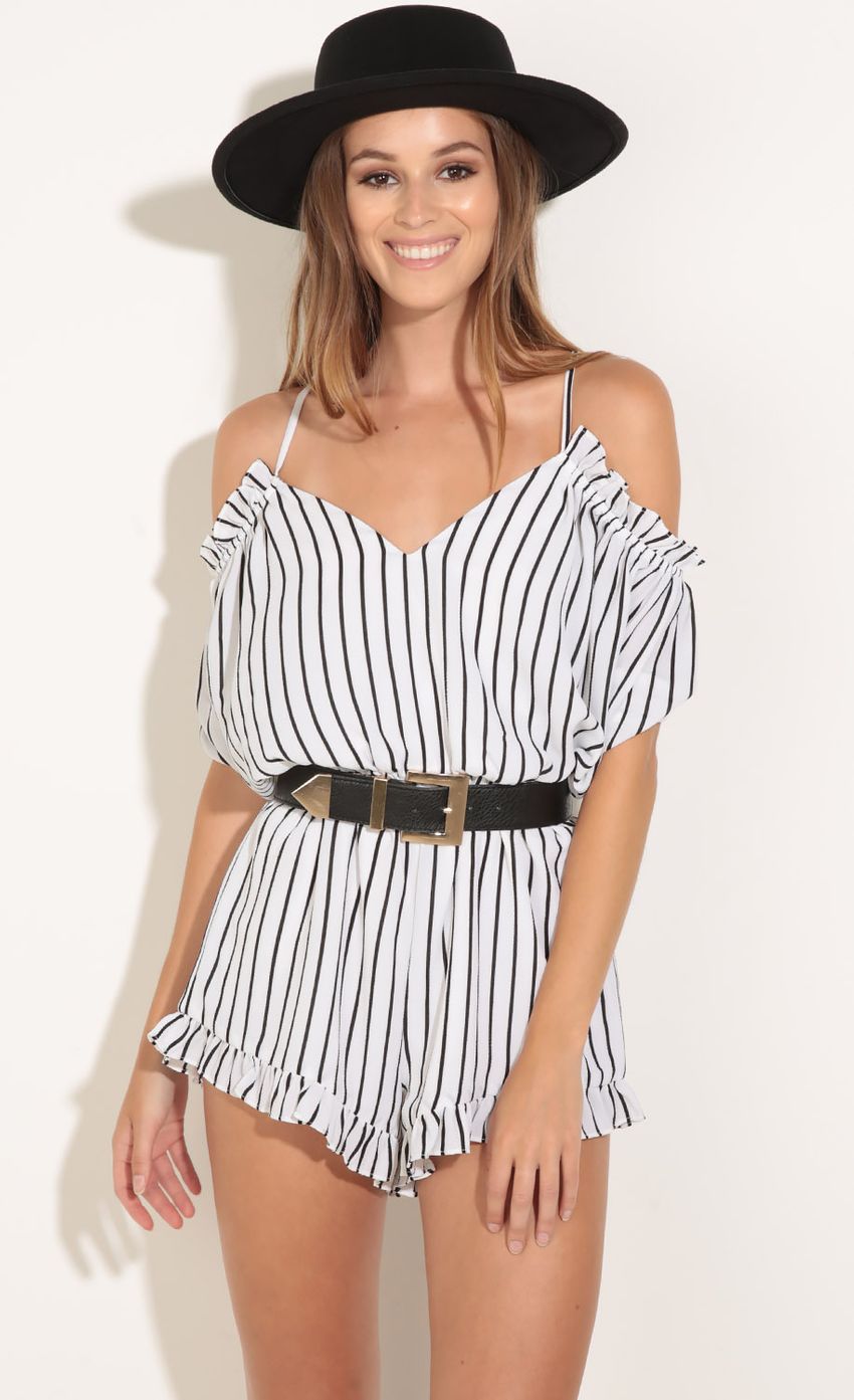 Picture Frilly Trim Stripe Romper. Source: https://media-img.lucyinthesky.com/data/Jul16_1/850xAUTO/0Y5A7891.JPG