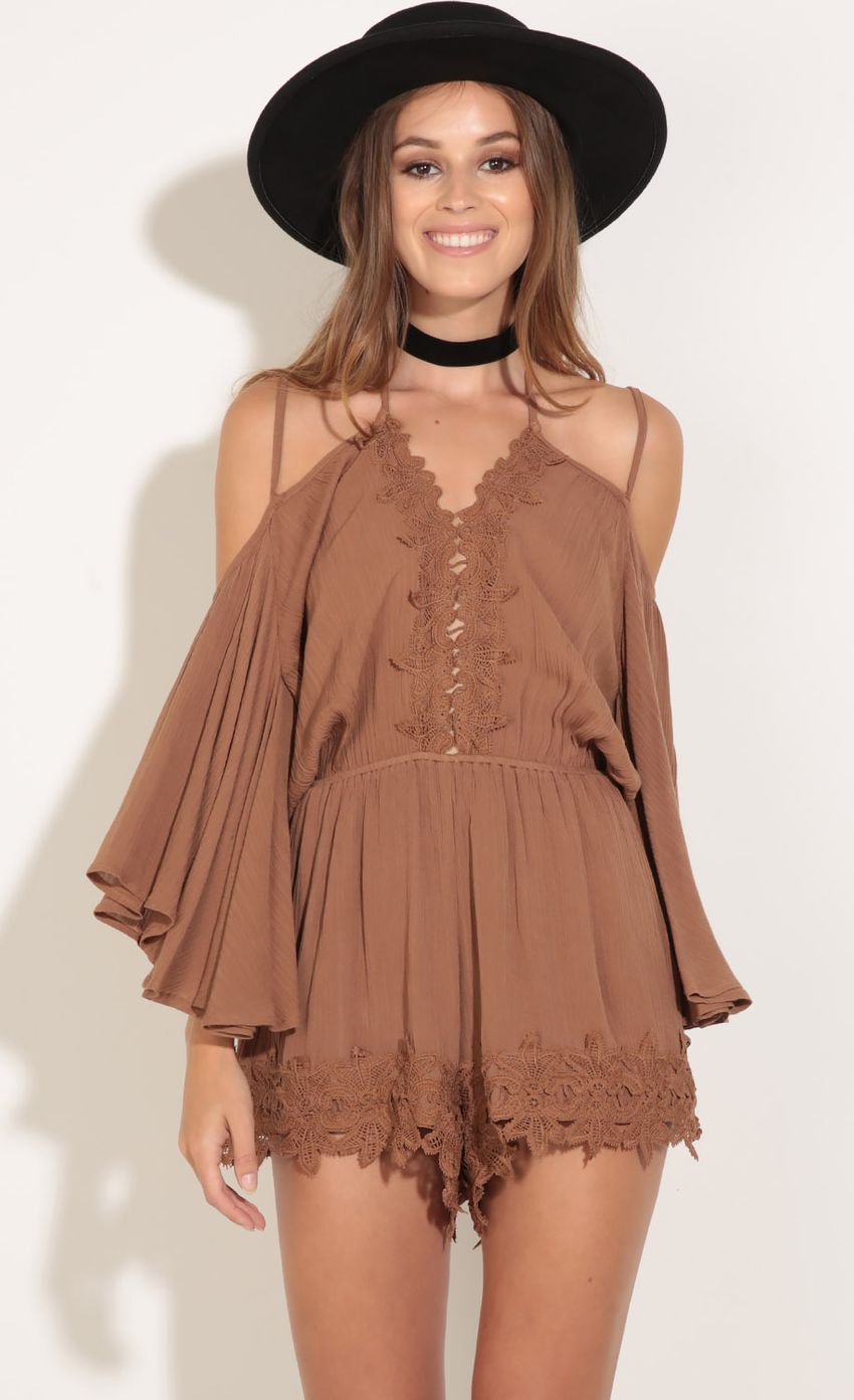 Picture Crochet Trim Romper In Camel. Source: https://media-img.lucyinthesky.com/data/Jul16_1/850xAUTO/0Y5A8341.JPG