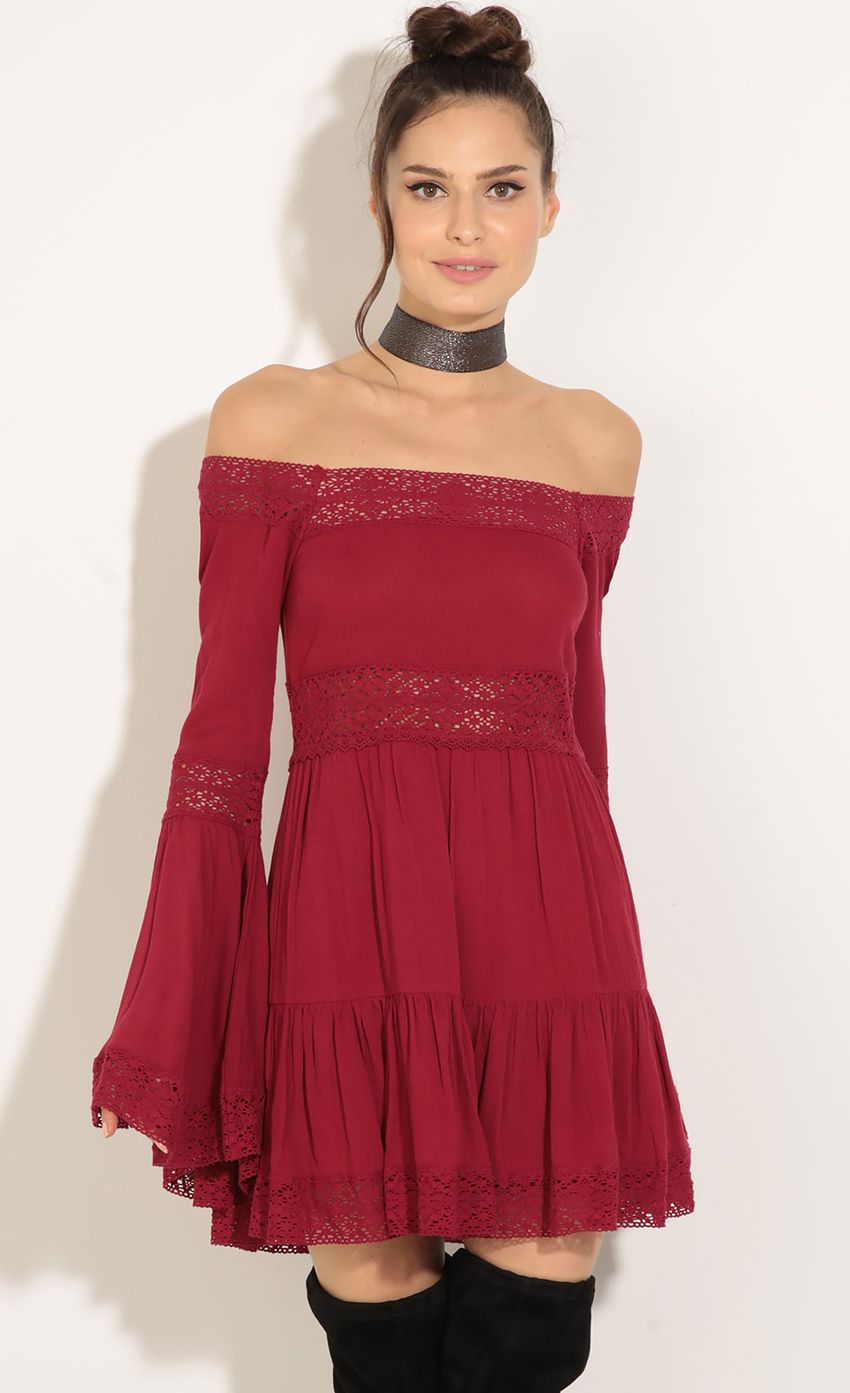 Picture Bell Sleeve Day Dress In Red. Source: https://media-img.lucyinthesky.com/data/Jul16_1/850xAUTO/0Y5A8410.JPG