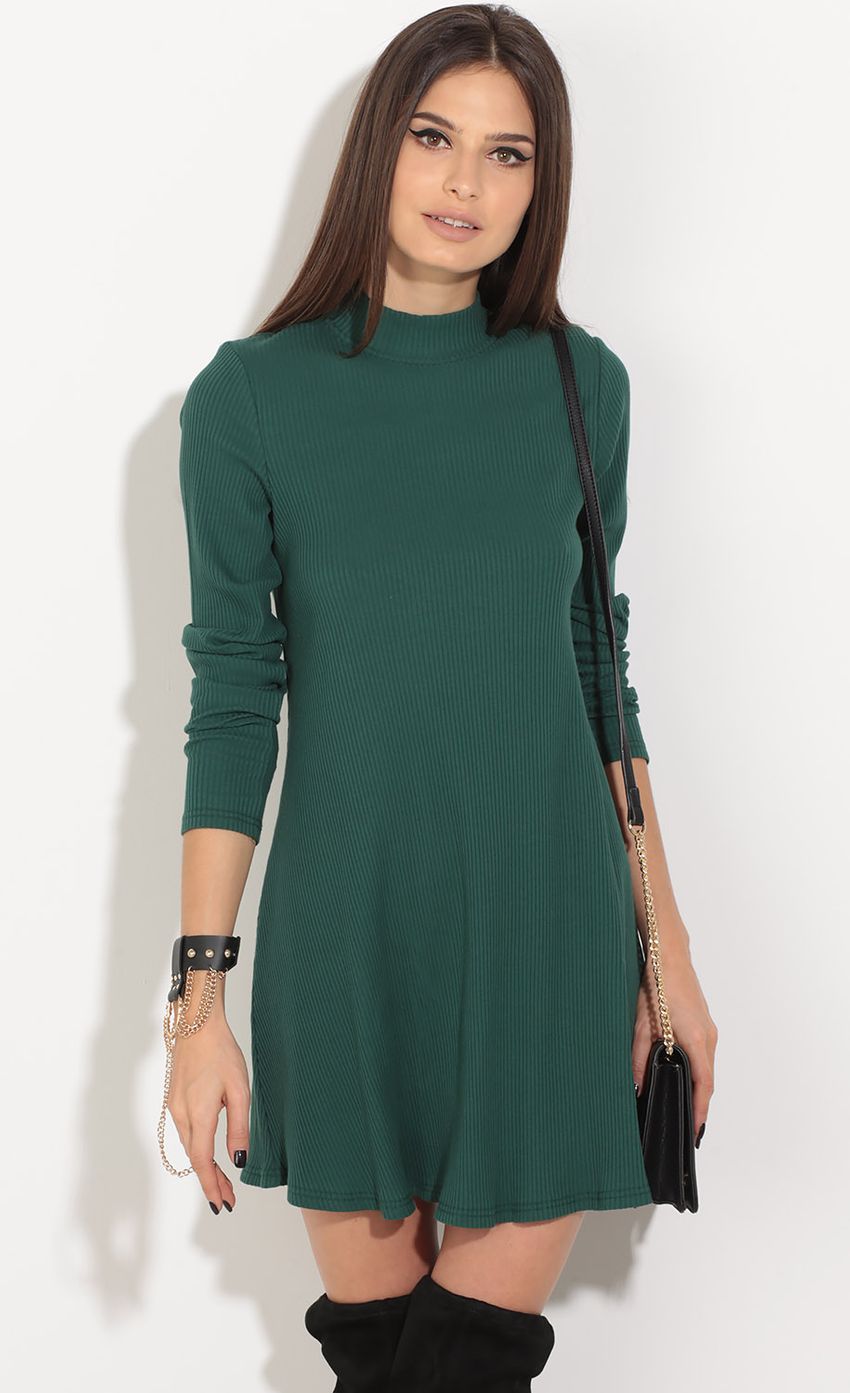 Picture High Neck Knit Dress In Emerald. Source: https://media-img.lucyinthesky.com/data/Jul16_2/850xAUTO/0Y5A3330.JPG