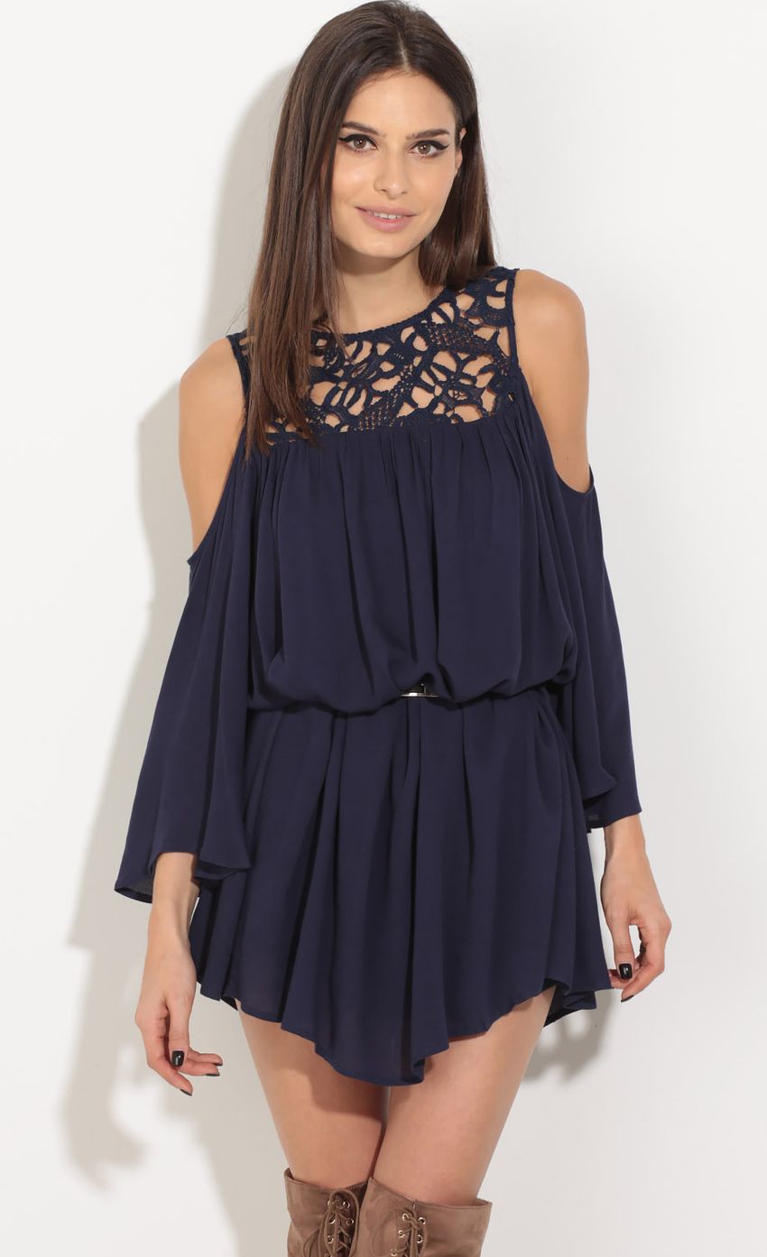 Picture Open Shoulder Crochet Dress In Navy. Source: https://media-img.lucyinthesky.com/data/Jul16_2/850xAUTO/0Y5A4752.JPG