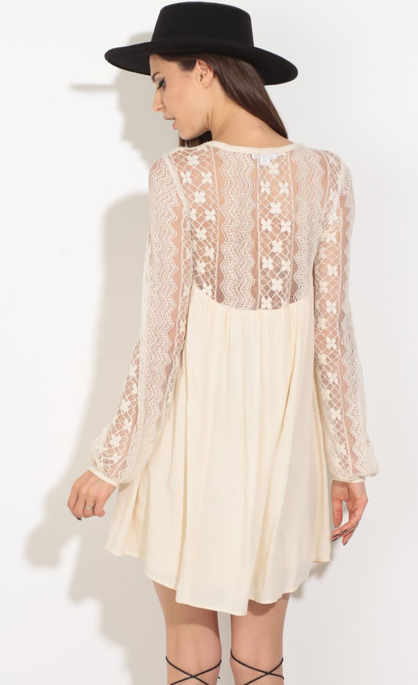 Picture Lace-Up Dress In Cream. Source: https://media-img.lucyinthesky.com/data/Jul16_2/850xAUTO/0Y5A6142.JPG