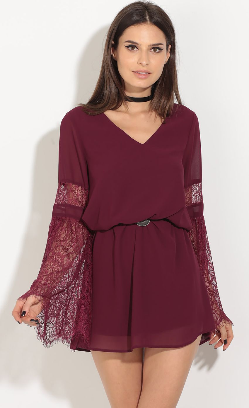 Picture Lace Sleeve Shift Dress In Cranberry. Source: https://media-img.lucyinthesky.com/data/Jul16_2/850xAUTO/0Y5A6332.JPG