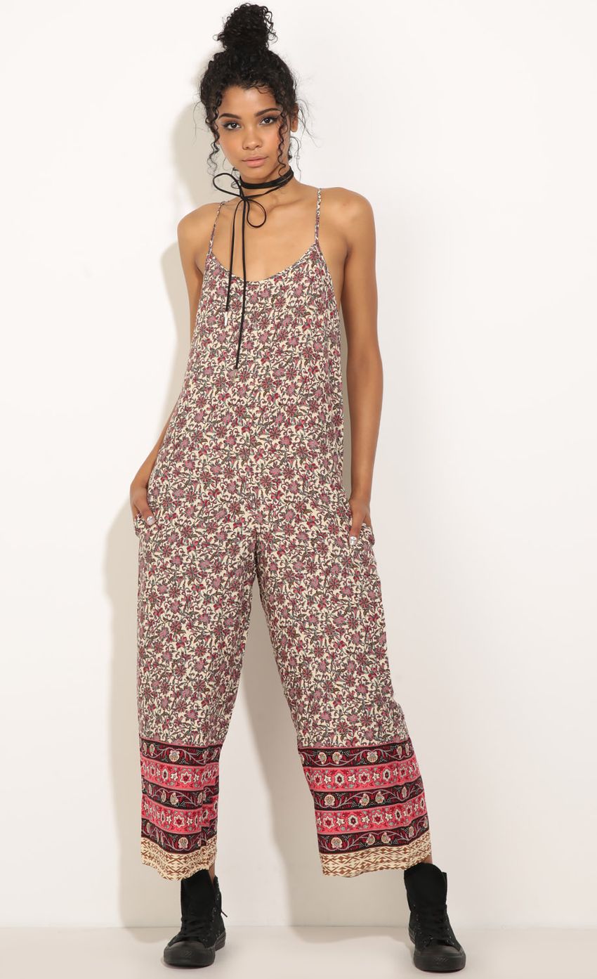 Picture Floral Patterned Jumpsuit In Pink. Source: https://media-img.lucyinthesky.com/data/Jul16_2/850xAUTO/0Y5A6521.JPG