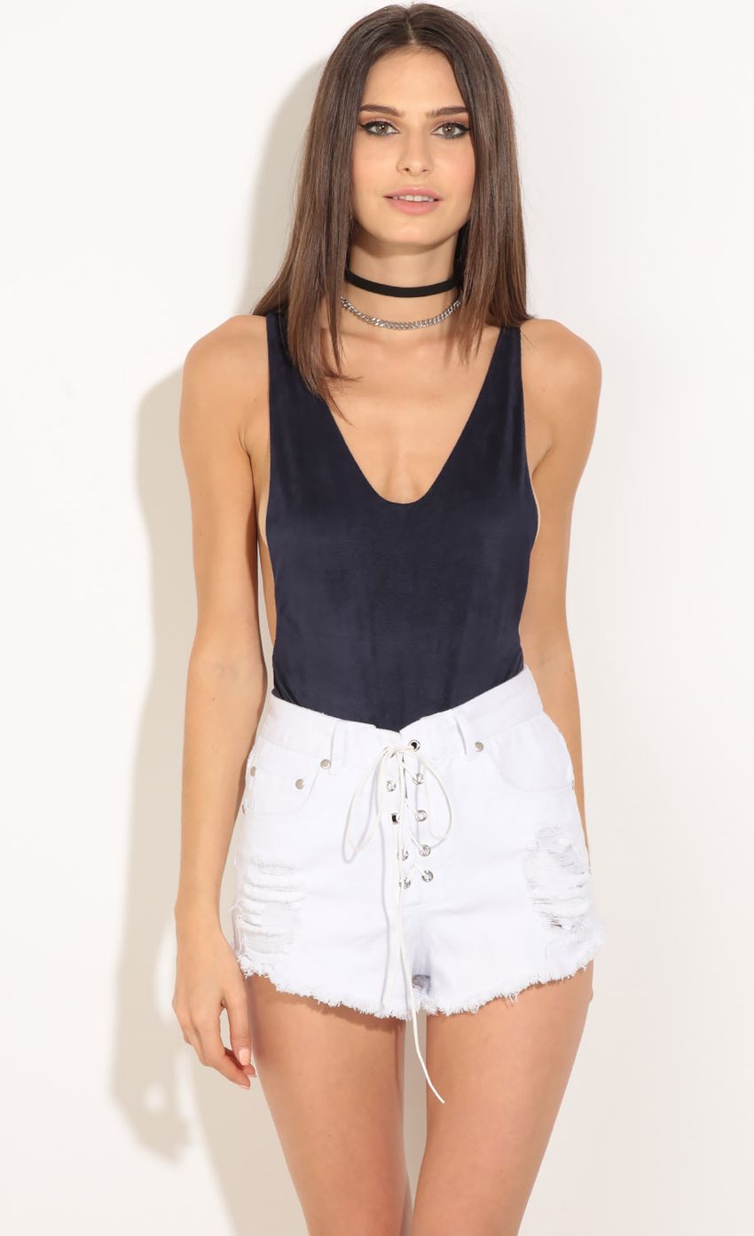 Picture Open Back Suede Bodysuit In Navy. Source: https://media-img.lucyinthesky.com/data/Jul16_2/850xAUTO/0Y5A6949.JPG