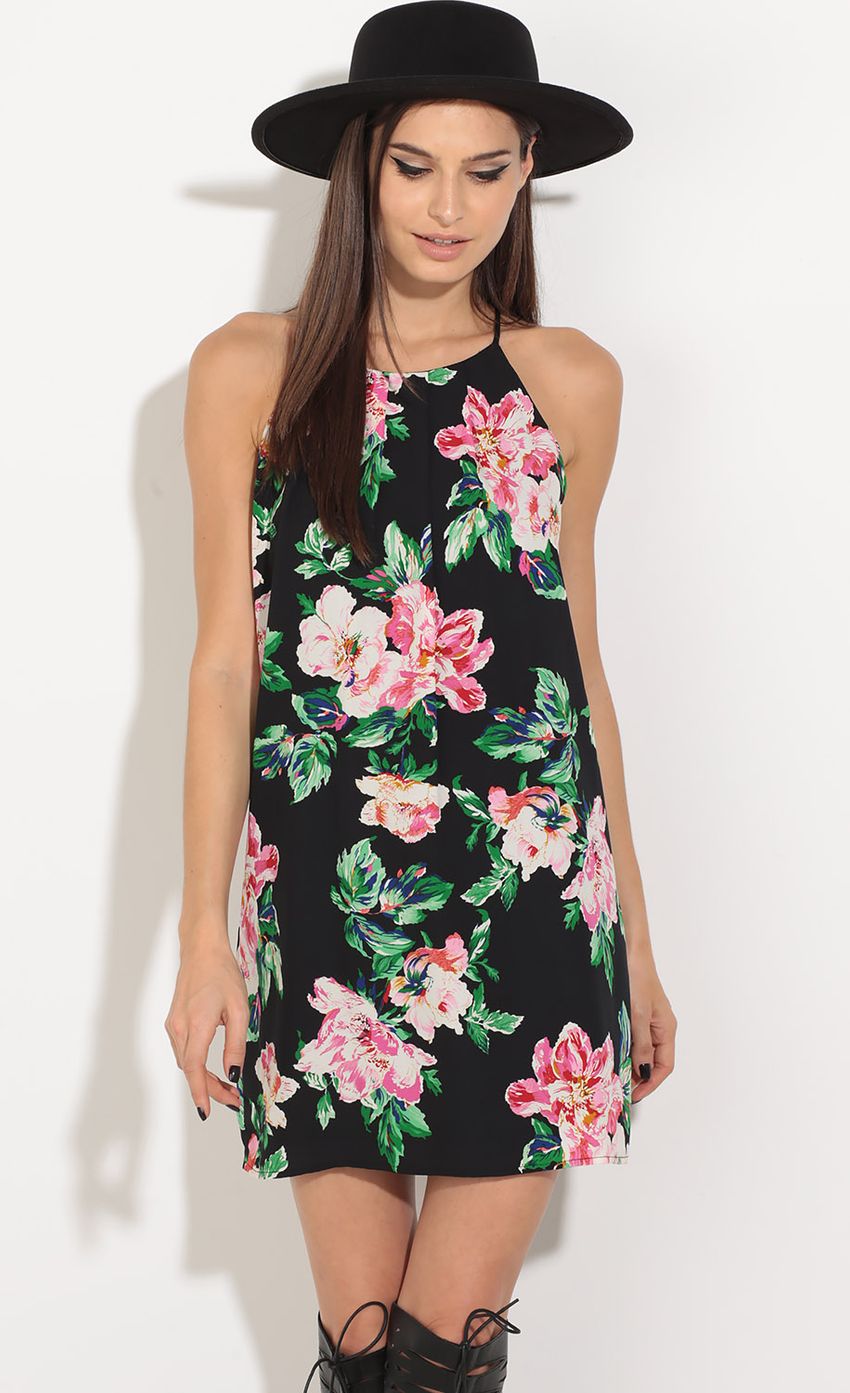 Picture Floral Inspired Shift Dress In Black. Source: https://media-img.lucyinthesky.com/data/Jul16_2/850xAUTO/0Y5A7471.JPG