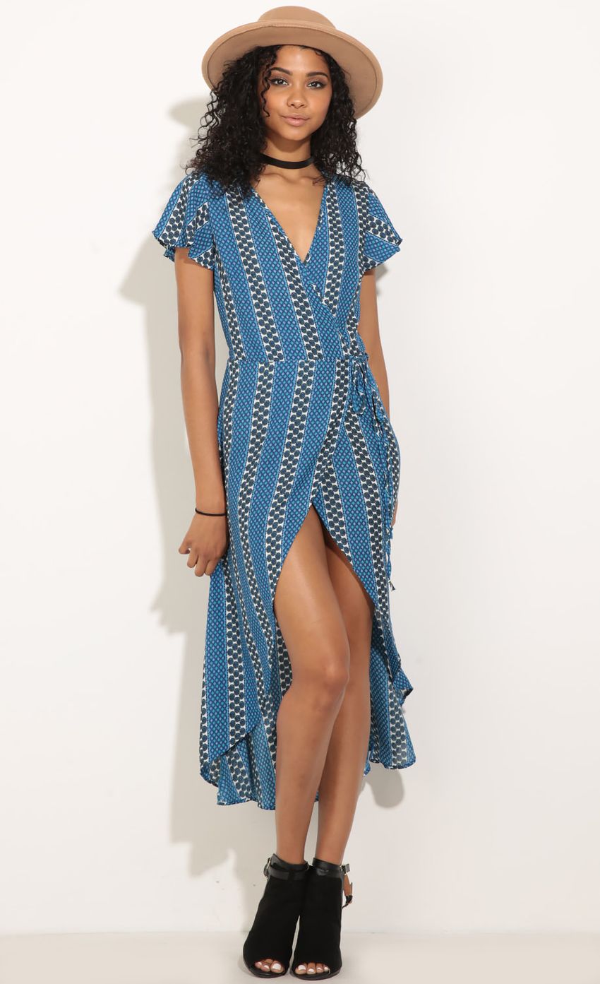 Picture Floral Stripe Wrap Dress In Blue. Source: https://media-img.lucyinthesky.com/data/Jul16_2/850xAUTO/0Y5A9704.JPG