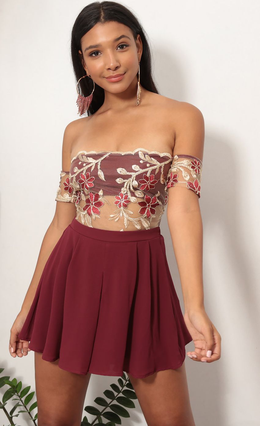 Picture Juliet Lace Romper In Burgundy. Source: https://media-img.lucyinthesky.com/data/Jul18_1/850xAUTO/0Y5A7991SS.JPG