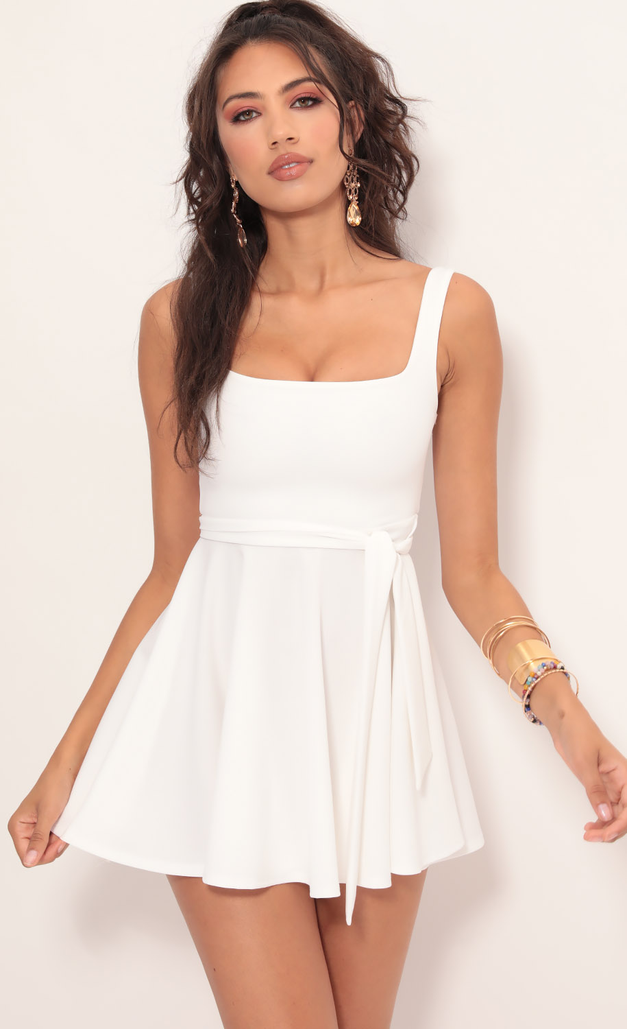 A-line Dress in White