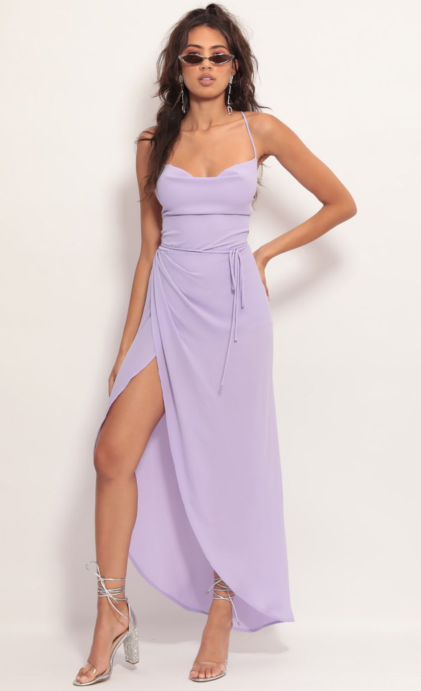 Picture Chiffon Luxe Maxi Dress in Lavender. Source: https://media-img.lucyinthesky.com/data/Jul19_2/850xAUTO/781A4770.JPG