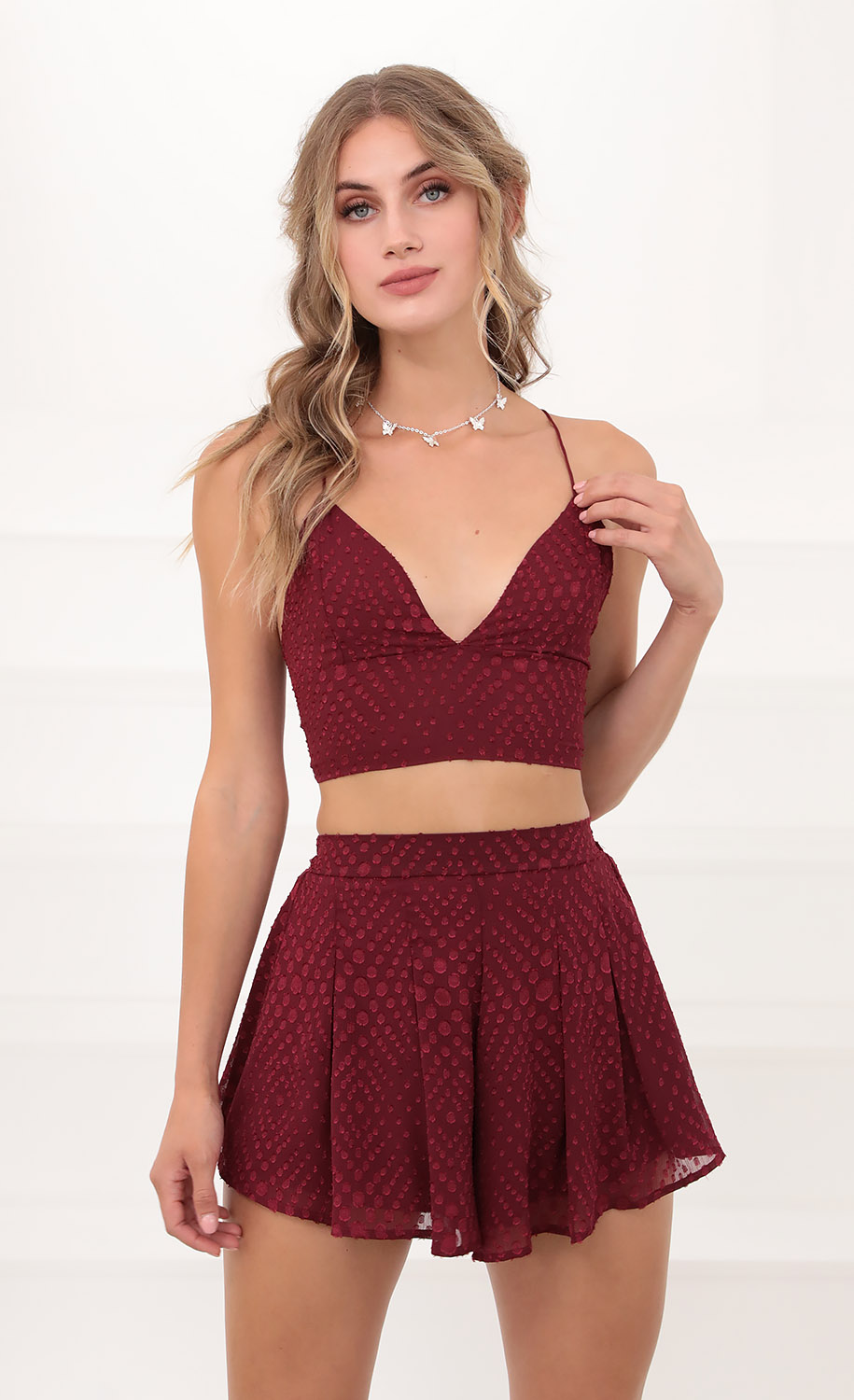 Two Piece Set In Red Dots