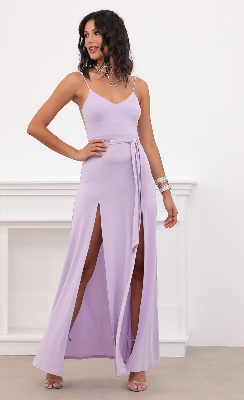 Picture Satin Tie Maxi in Lilac. Source: https://media-img.lucyinthesky.com/data/Jul20_2/850xAUTO/781A9371.JPG