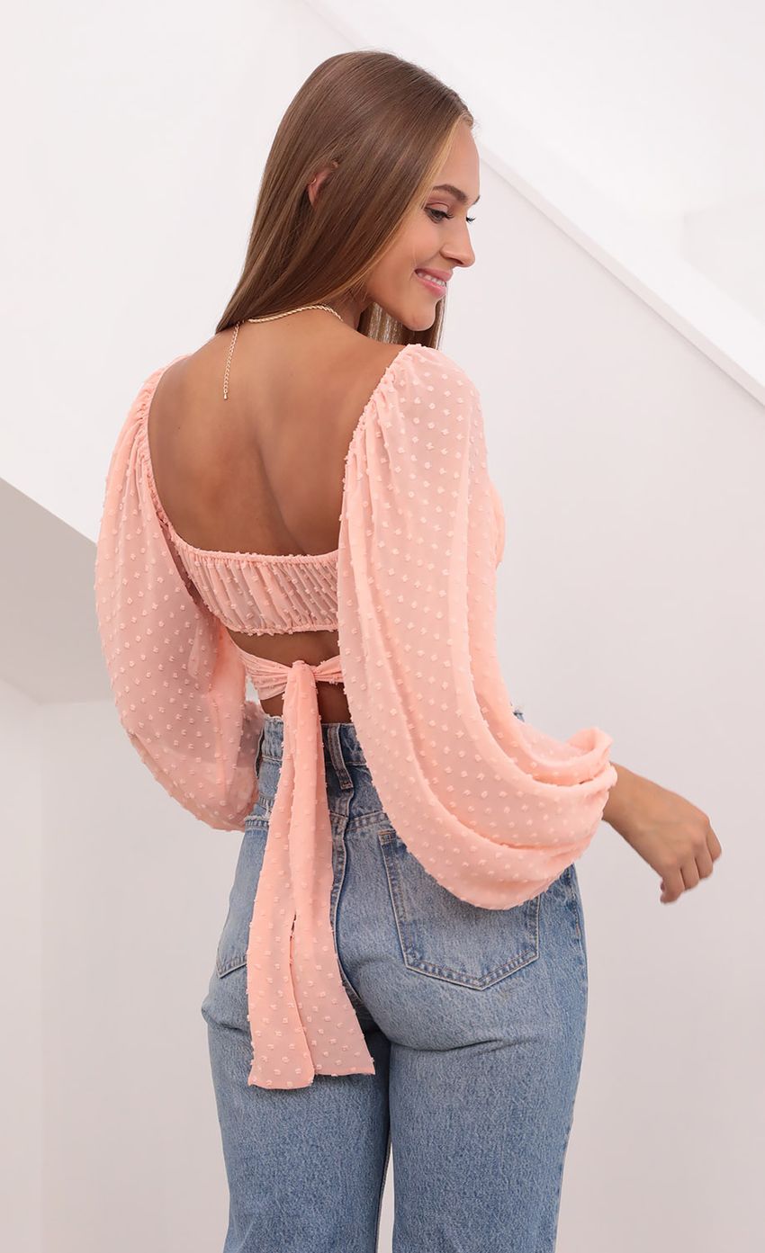 Picture Chiffon Top in Peach. Source: https://media-img.lucyinthesky.com/data/Jul21_1/850xAUTO/1V9A3376.JPG