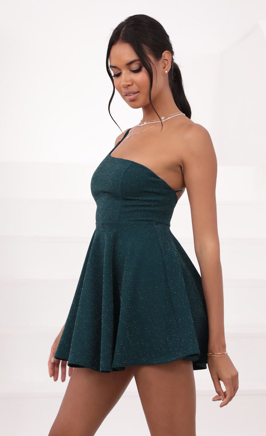 Picture One Shoulder Dress in Turquoise Sparkle. Source: https://media-img.lucyinthesky.com/data/Jul21_1/850xAUTO/1V9A3525.JPG