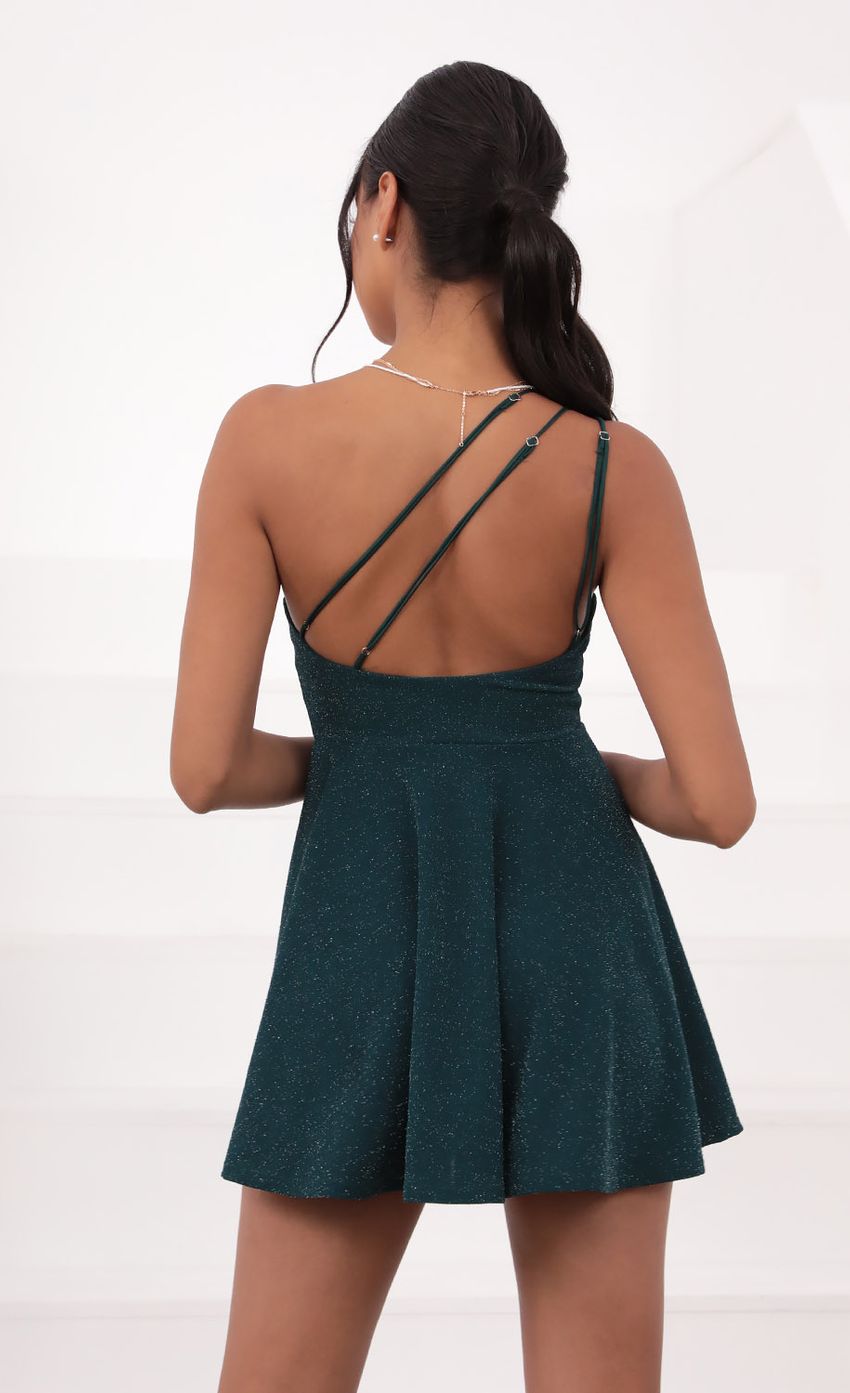Picture One Shoulder Dress in Turquoise Sparkle. Source: https://media-img.lucyinthesky.com/data/Jul21_1/850xAUTO/1V9A3544.JPG