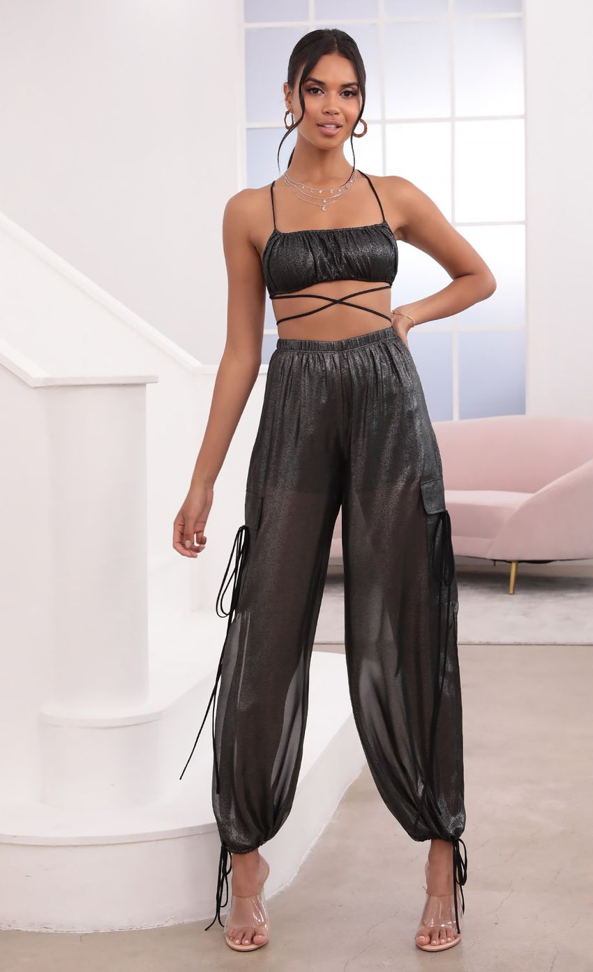Picture Pant Set In Black Sparkle. Source: https://media-img.lucyinthesky.com/data/Jul21_1/850xAUTO/1V9A3591.JPG