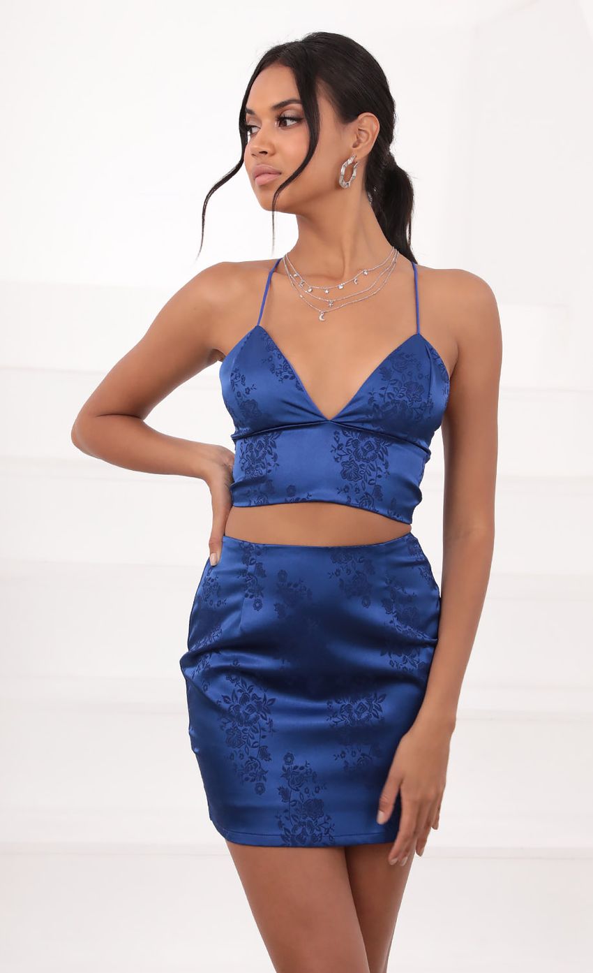 Picture Jacquard Satin Set in Royal Blue. Source: https://media-img.lucyinthesky.com/data/Jul21_1/850xAUTO/1V9A3938.JPG