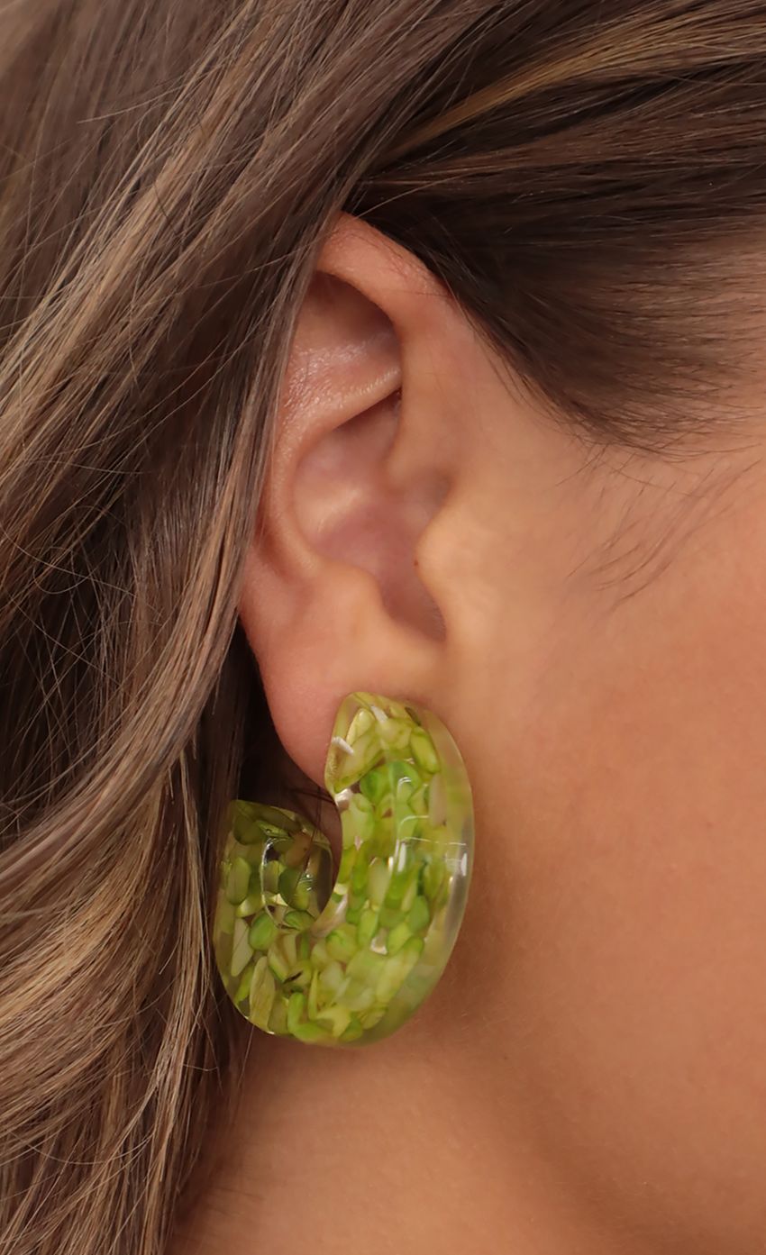 Picture Lila Acrylic Chunky Hoops in Green. Source: https://media-img.lucyinthesky.com/data/Jul21_1/850xAUTO/AT2A1999.JPG