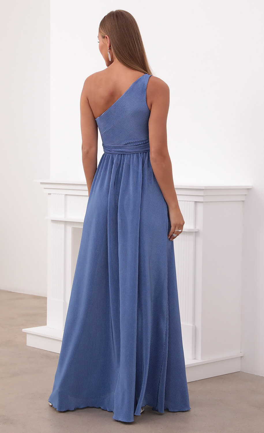 open lace back dress Periwinkle Blue Cotton Shirtwaist Dress  Olivia Dress
