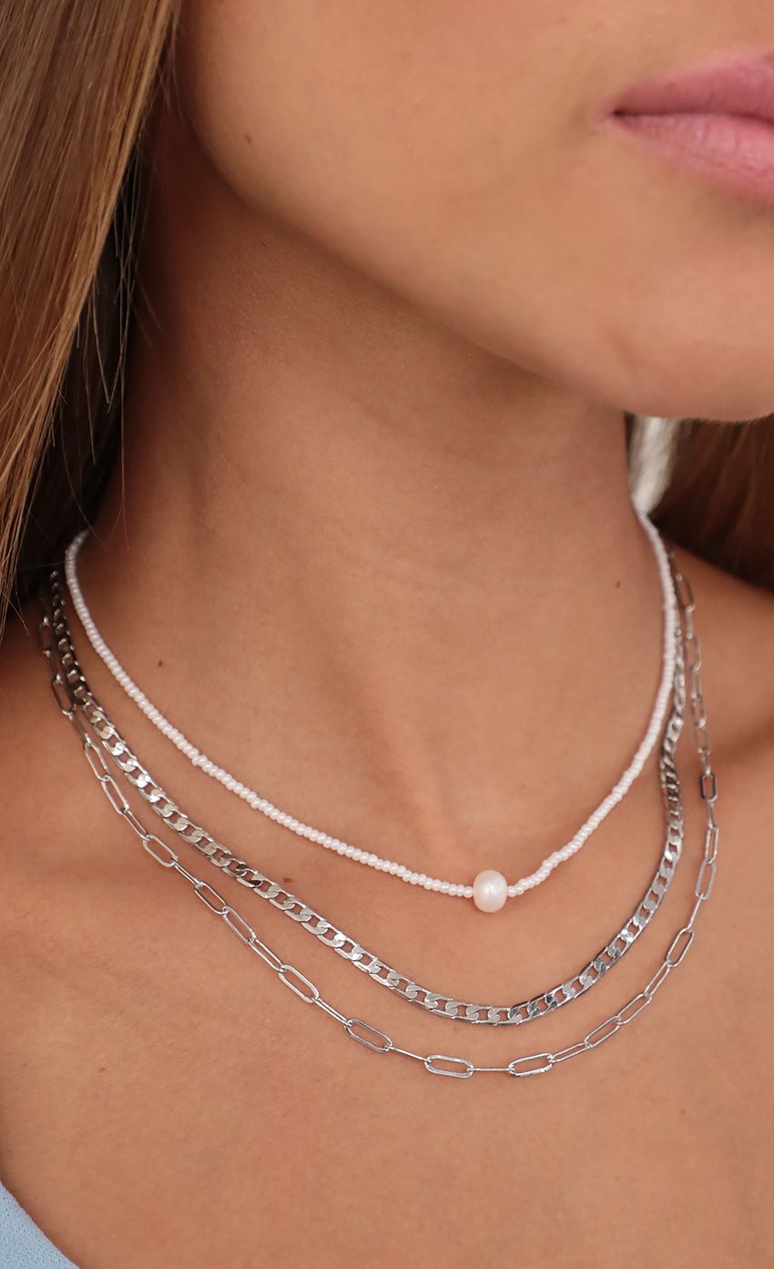 Picture Drop The Ball Layered Necklace in Silver. Source: https://media-img.lucyinthesky.com/data/Jul21_2/850xAUTO/AT2A9889_COPY.JPG