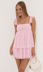 Picture Floral Chiffon Ruffle Dress in Pink. Source: https://media-img.lucyinthesky.com/data/Jul22_1/150xAUTO/1V9A7636.JPG