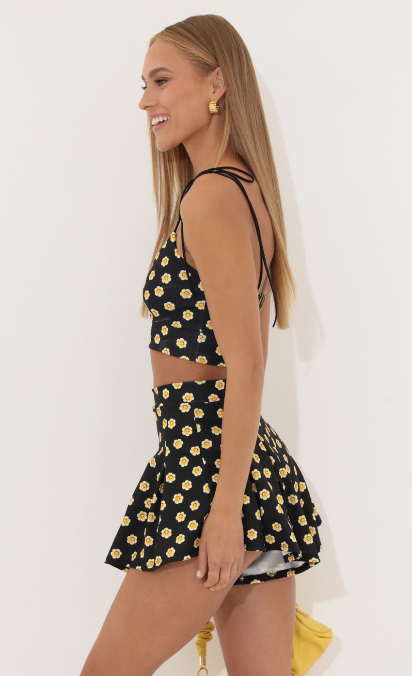 Picture Crepe Smiley Two Piece Short Set in Black. Source: https://media-img.lucyinthesky.com/data/Jul22_1/850xAUTO/1V9A0142.JPG