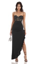 Product image for Maryland Sequin Corset Dress in White