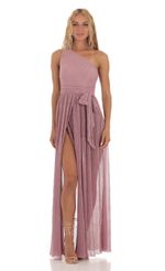 Picture Shimmer One Shoulder Dress in Pink. Source: https://media-img.lucyinthesky.com/data/Jul23/150xAUTO/a02793f7-f6ad-4dfe-8af1-df950ac47181.jpg