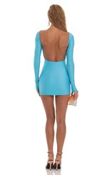 Picture Open Back Bodycon Dress in Light Blue. Source: https://media-img.lucyinthesky.com/data/Jul23/150xAUTO/b43edf74-719a-4ac2-b52a-20891efc6d22.jpg