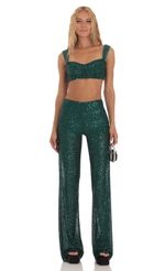 Picture Sequin Two Piece Set in Green. Source: https://media-img.lucyinthesky.com/data/Jul23/150xAUTO/db7d2253-986d-4906-82b5-6127dd5b332f.jpg