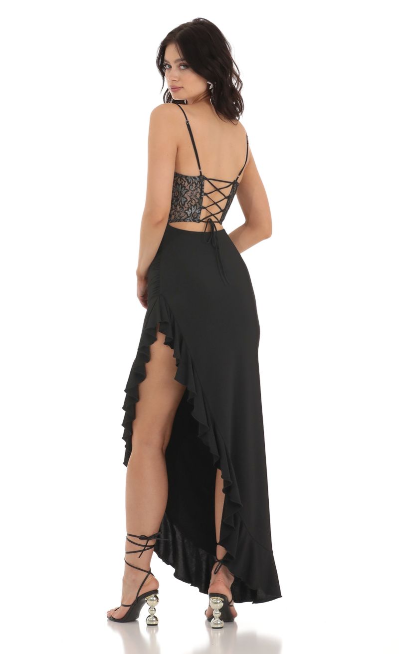 Maryland Lace Corset Dress in Black