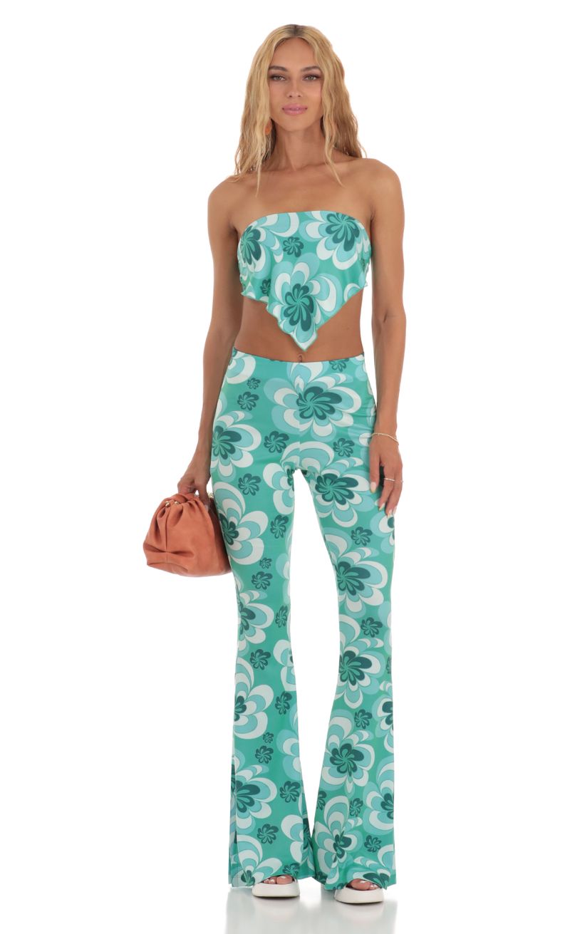 Floral Two Piece Set in Green | LUCY IN THE SKY
