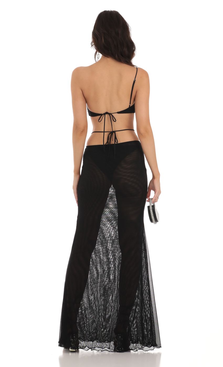 Picture Mesh One Shoulder Two Piece Set in Black. Source: https://media-img.lucyinthesky.com/data/Jul23/850xAUTO/0165b01e-f799-4544-8428-084c9263722b.jpg