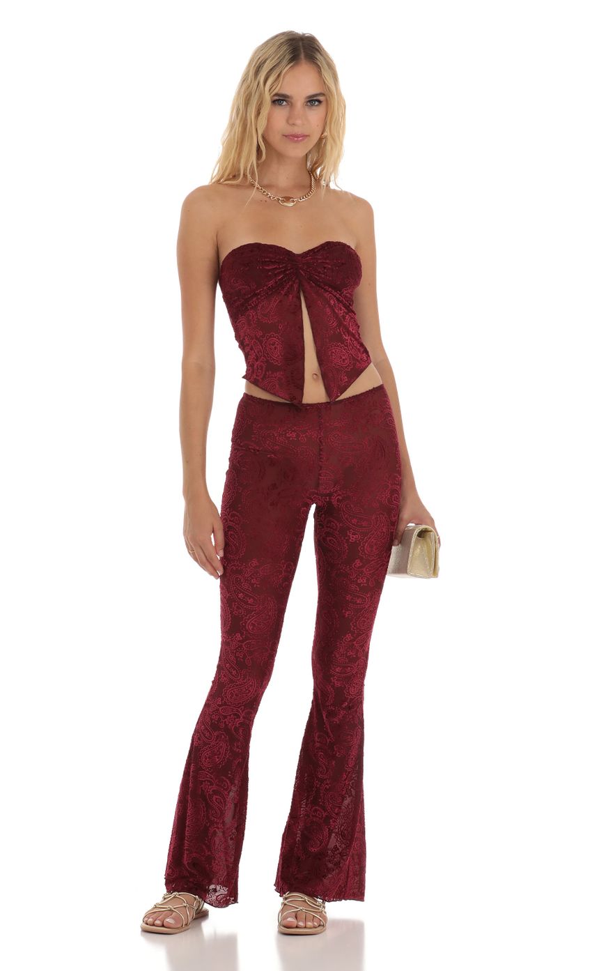 Picture Velvet Mesh Two Piece Set in Maroon. Source: https://media-img.lucyinthesky.com/data/Jul23/850xAUTO/121eae9a-84ab-4108-927a-7ebc85439c4e.jpg