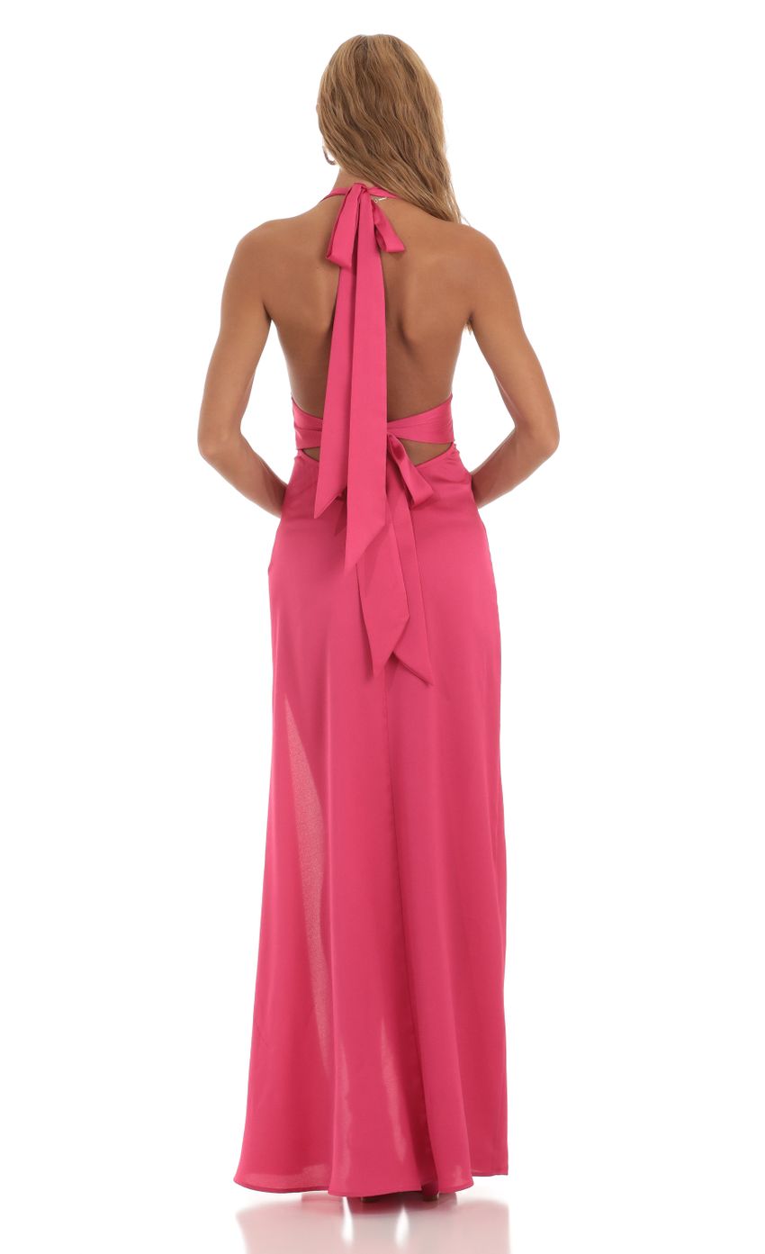 Picture Satin Halter Dress in Pink. Source: https://media-img.lucyinthesky.com/data/Jul23/850xAUTO/1d6e716b-0bf8-43e8-a346-b3c62f8933d7.jpg