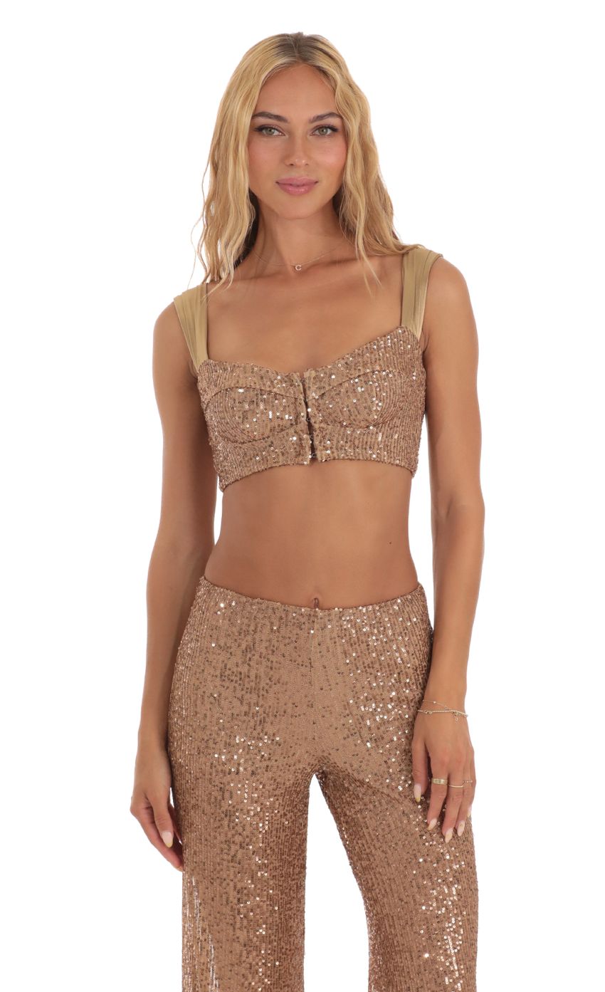 Picture Sequin Two Piece Set in Gold. Source: https://media-img.lucyinthesky.com/data/Jul23/850xAUTO/1f82afba-5c53-4b8a-9545-ac9d50e5f52b.jpg