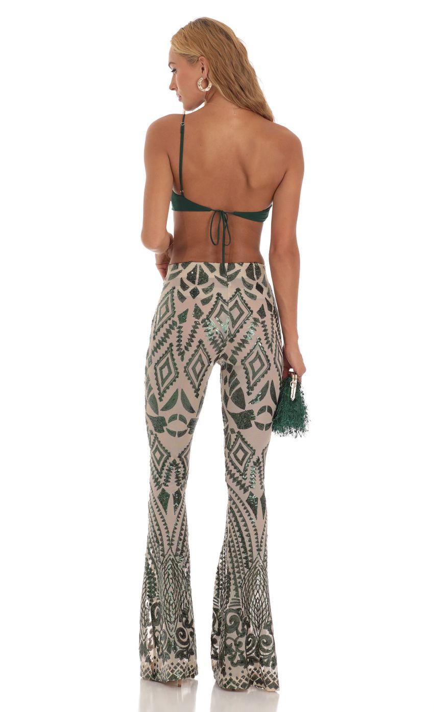 Picture Sequin One Shoulder Two Piece Set in Green. Source: https://media-img.lucyinthesky.com/data/Jul23/850xAUTO/215a37ec-2c81-47c5-afd1-5059673d5946.jpg