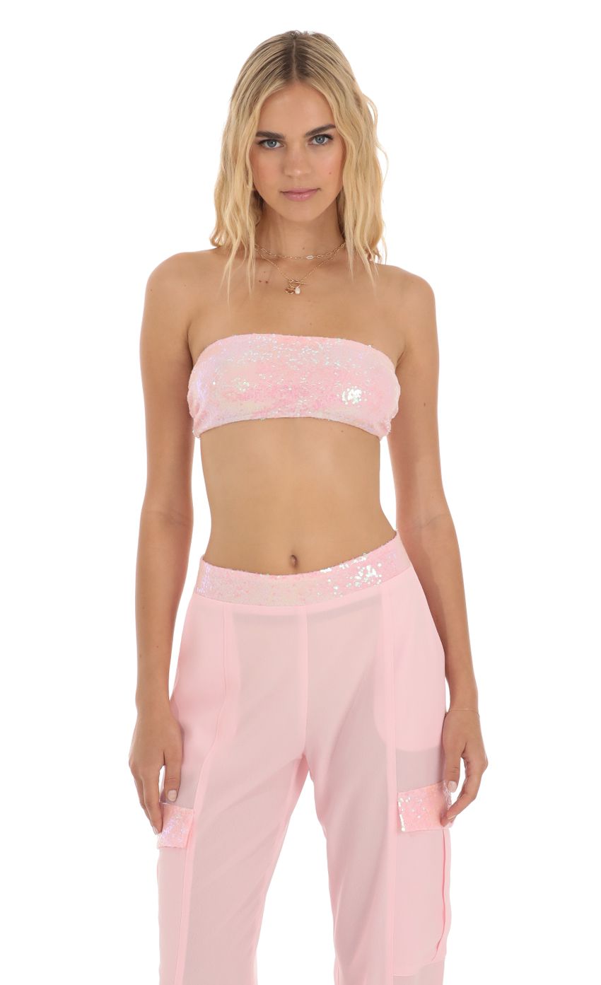 Picture Sequin Two Piece Set in Pink. Source: https://media-img.lucyinthesky.com/data/Jul23/850xAUTO/6b157b00-18d4-4f77-befc-7f696226013e.jpg