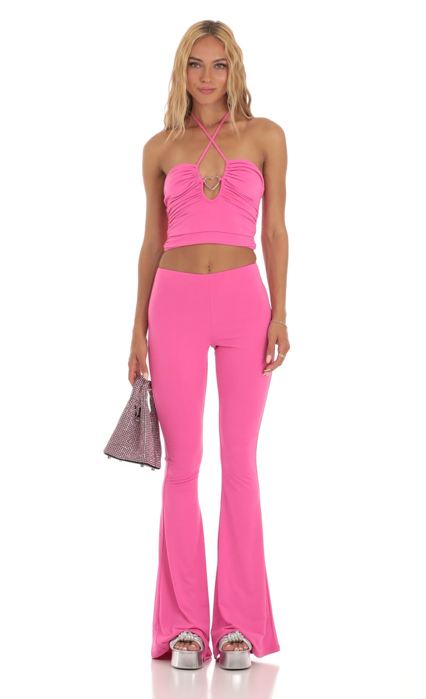 Picture Heart Flare Two Piece Set in Pink. Source: https://media-img.lucyinthesky.com/data/Jul23/850xAUTO/748d018d-cdfc-4685-8428-05144190c243.jpg