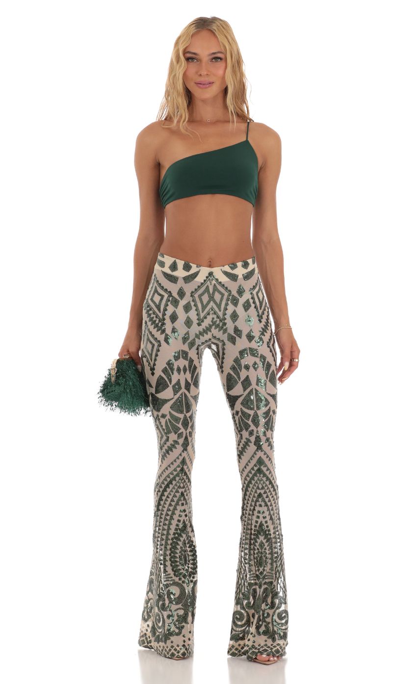 Picture Sequin One Shoulder Two Piece Set in Green. Source: https://media-img.lucyinthesky.com/data/Jul23/850xAUTO/872130d3-0039-4e43-b216-f5af17443861.jpg
