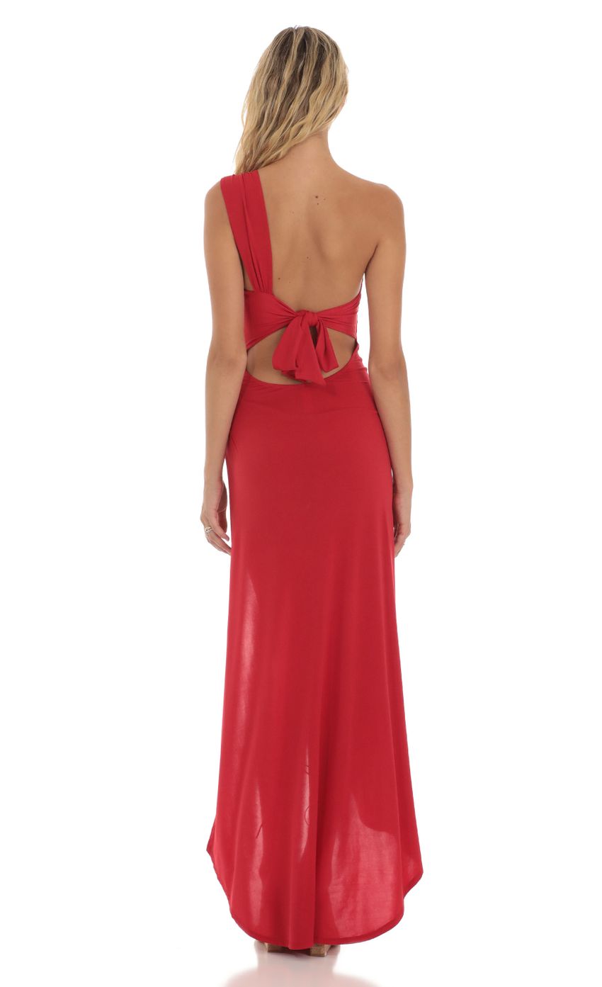 Picture One Shoulder Dress in Red. Source: https://media-img.lucyinthesky.com/data/Jul23/850xAUTO/9e38a883-d44a-4cfc-8542-6d626ea63795.jpg