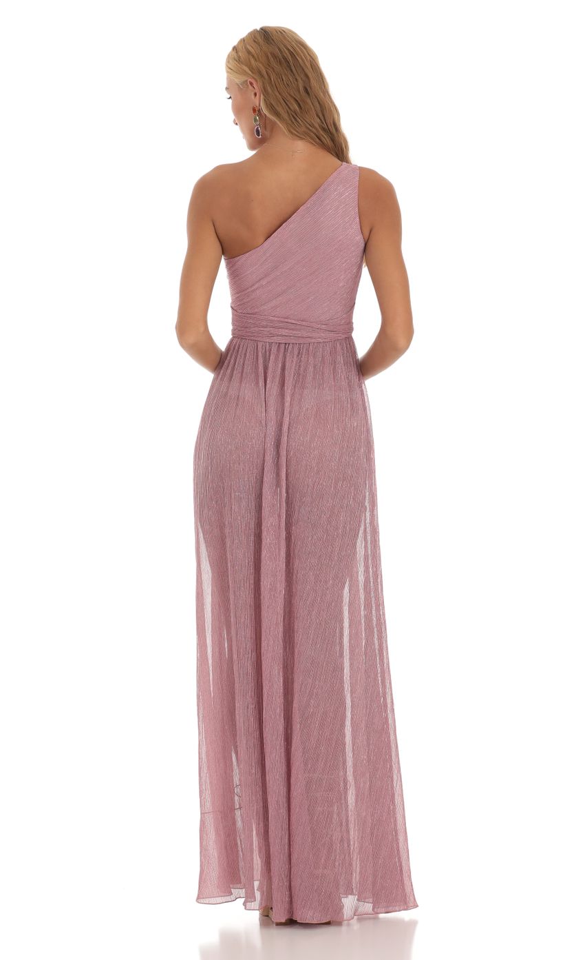 Picture Shimmer One Shoulder Dress in Pink. Source: https://media-img.lucyinthesky.com/data/Jul23/850xAUTO/b2d61077-ce34-4643-9721-7b86ce111aaf.jpg