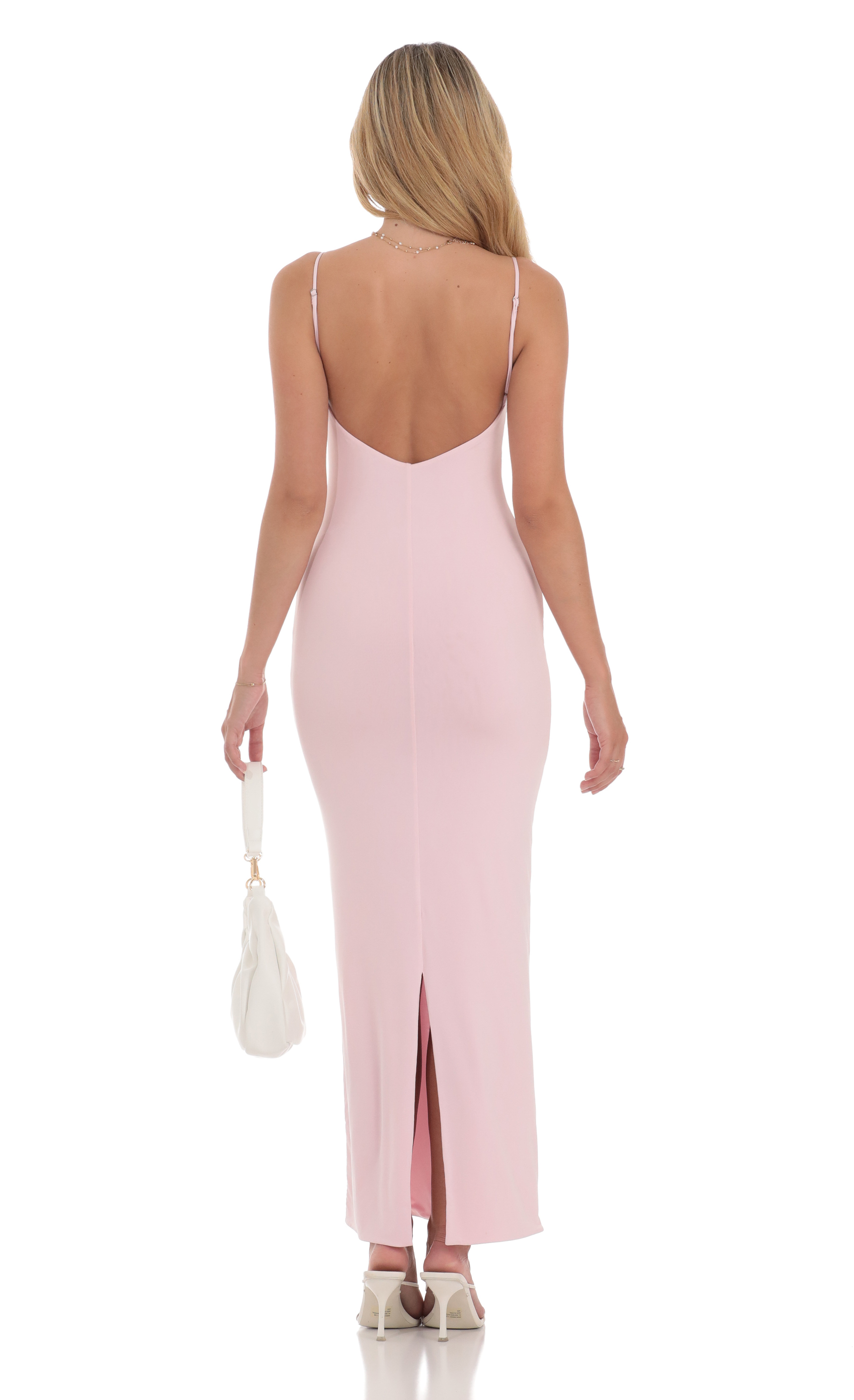 Bodycon Maxi Dress in Pink