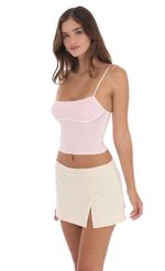Picture of Side Slit Mini Skirt in Red