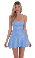 Picture Satin A-Line Dress in Blue. Source: https://media-img.lucyinthesky.com/data/Jul24/150xAUTO/736a7b75-f89c-4f86-9305-c59b0a3edc7d.jpg